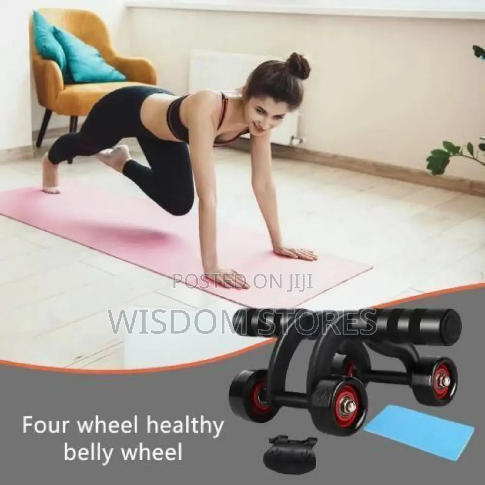 4 Wheel Abdominal Wheel Gym Belly Whee for Fitness