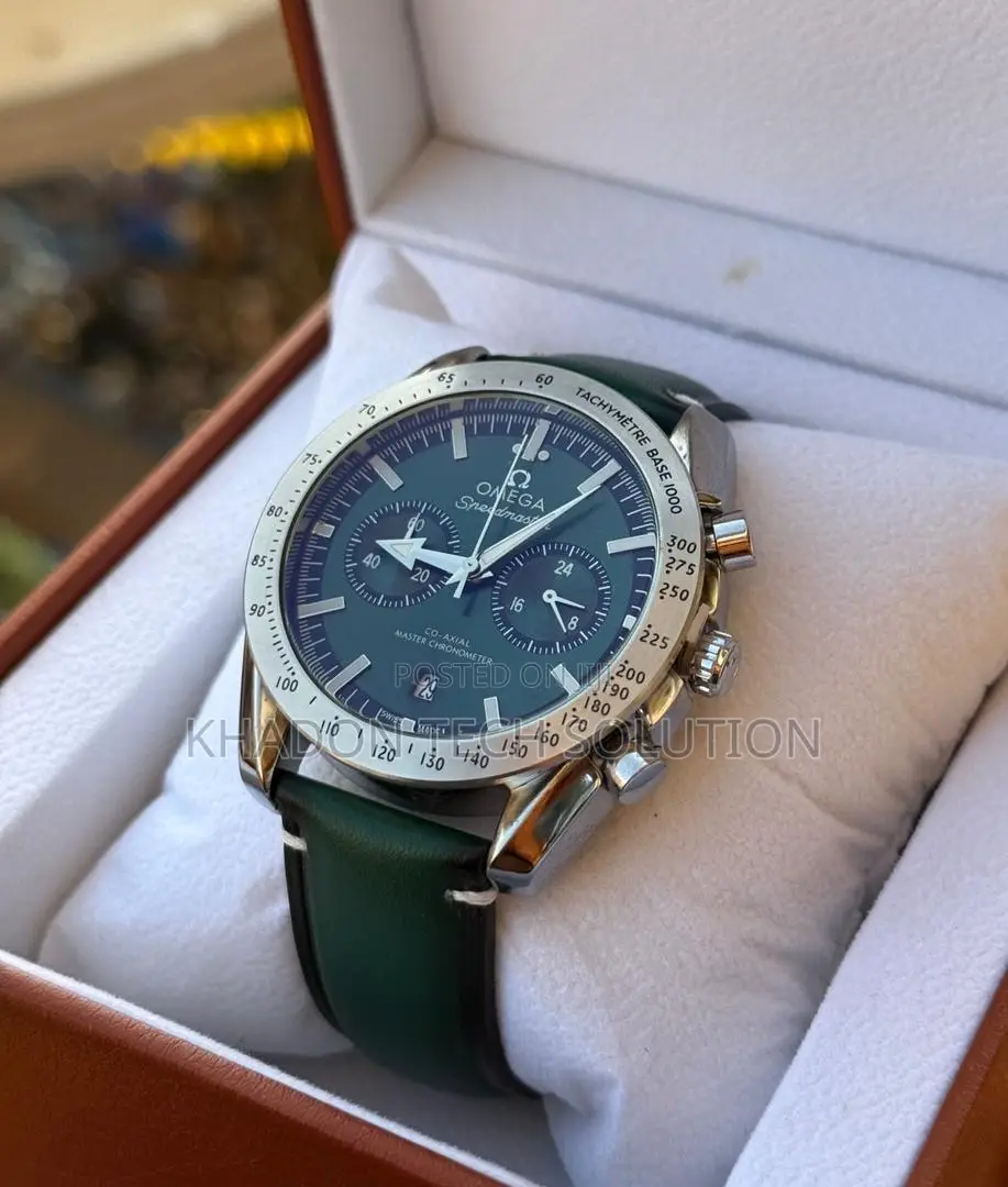 Classic Leather Omega Watch for Men