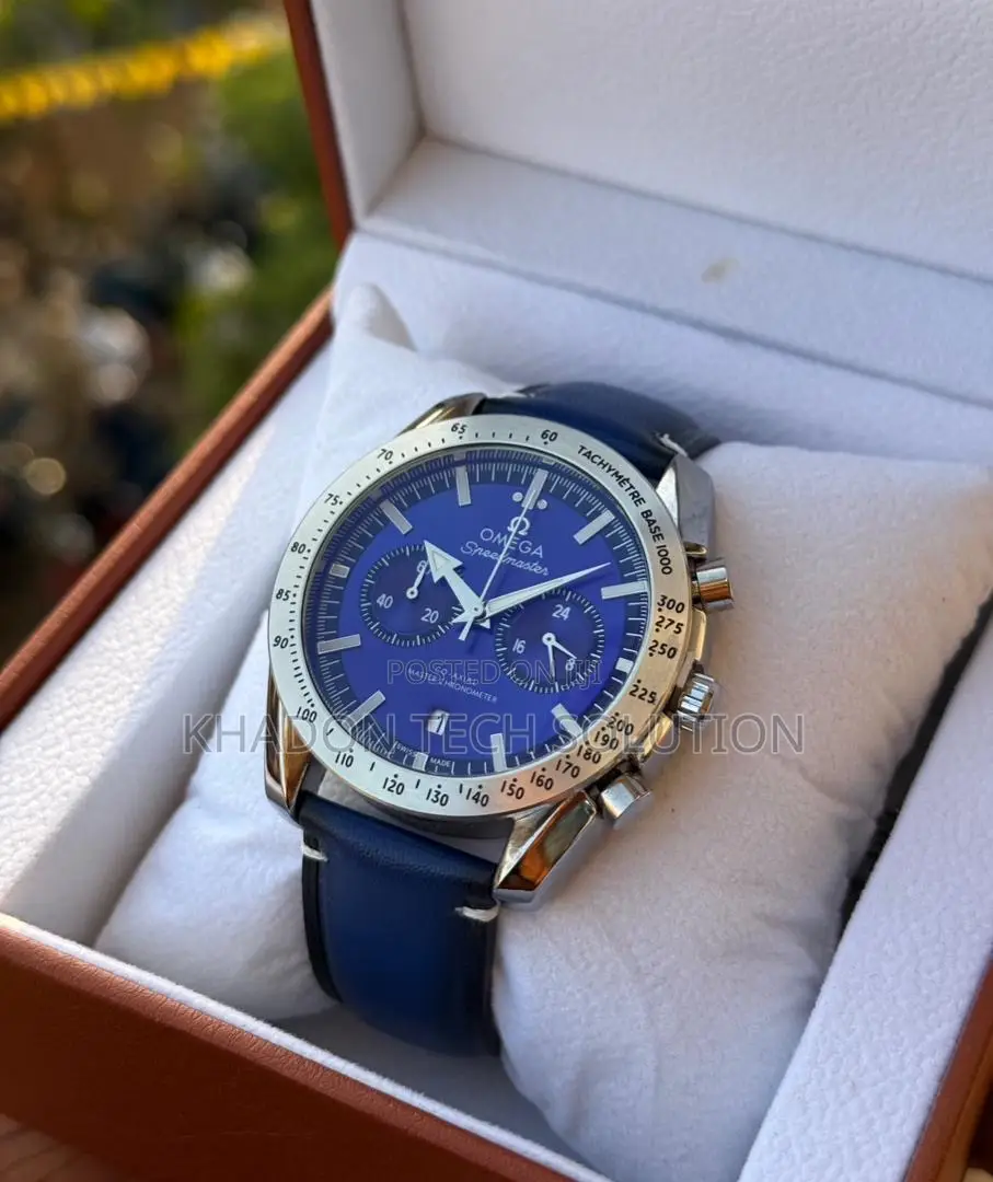 Classic Leather Omega Watch for Men
