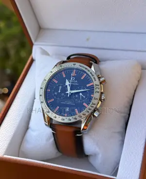 Classic Leather Omega Watch for Men