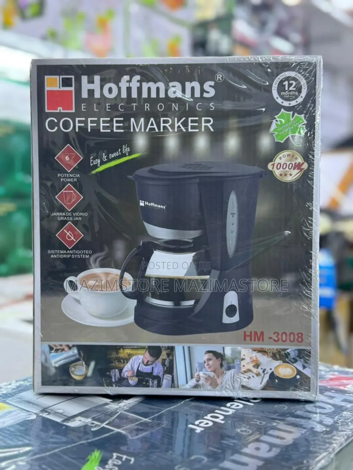 Hoffmans Coffee Maker Hm-3008 - Black