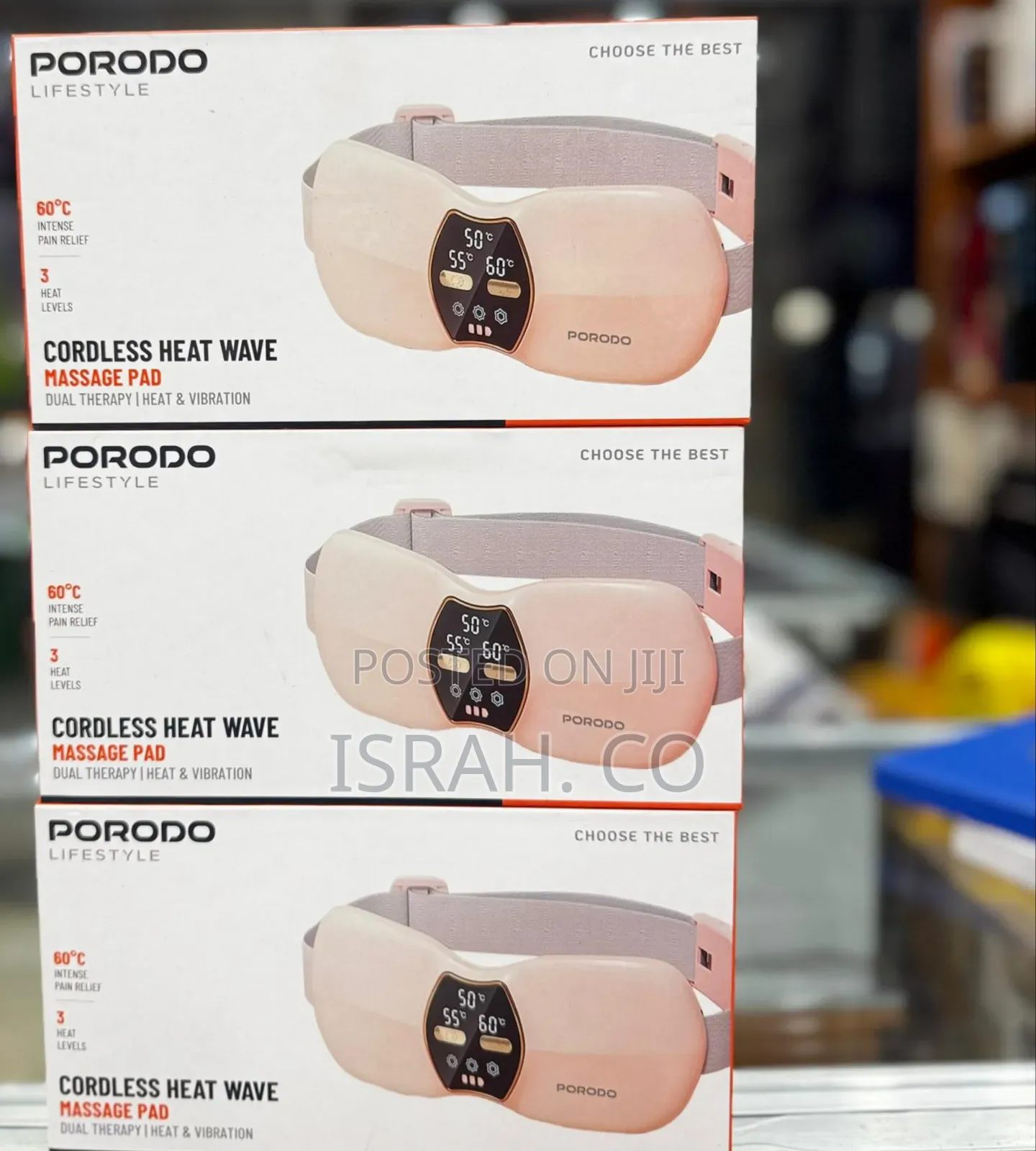 Porodo Dual Wireless Massage Pillow With Heat And Vibration