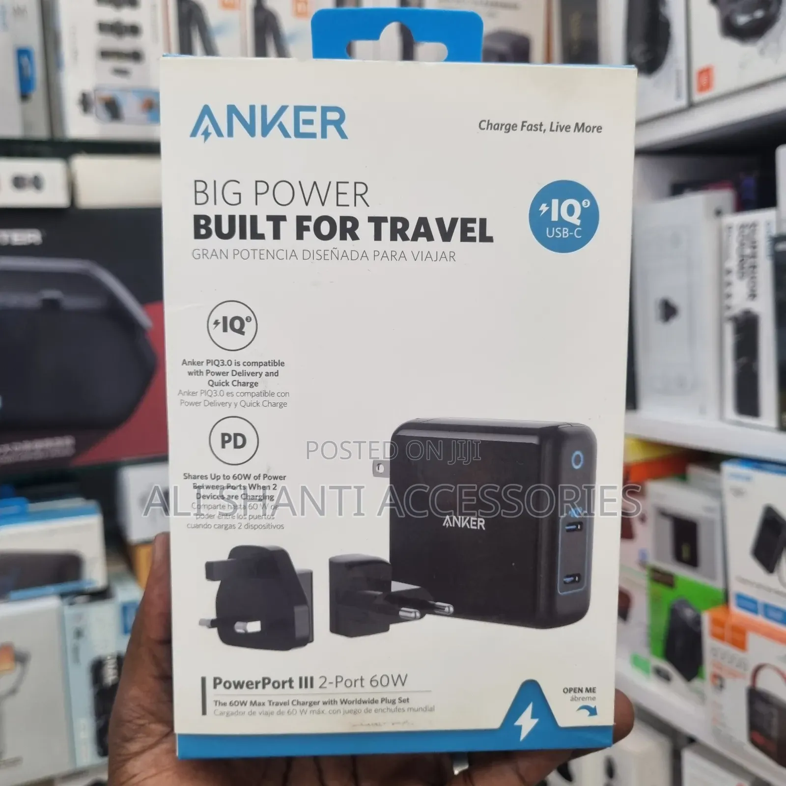 Power Port LLL 2 Port 60w Anker Travel Adapter