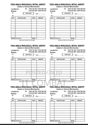 Receipt Books, Invoice, Cashbook, All Carbonized Documents
