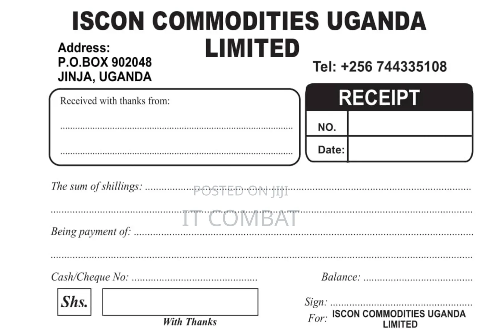 Get Your Receipt Book Today