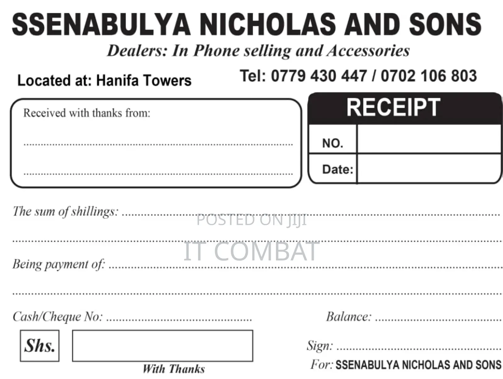 Get Your Receipt Book Today