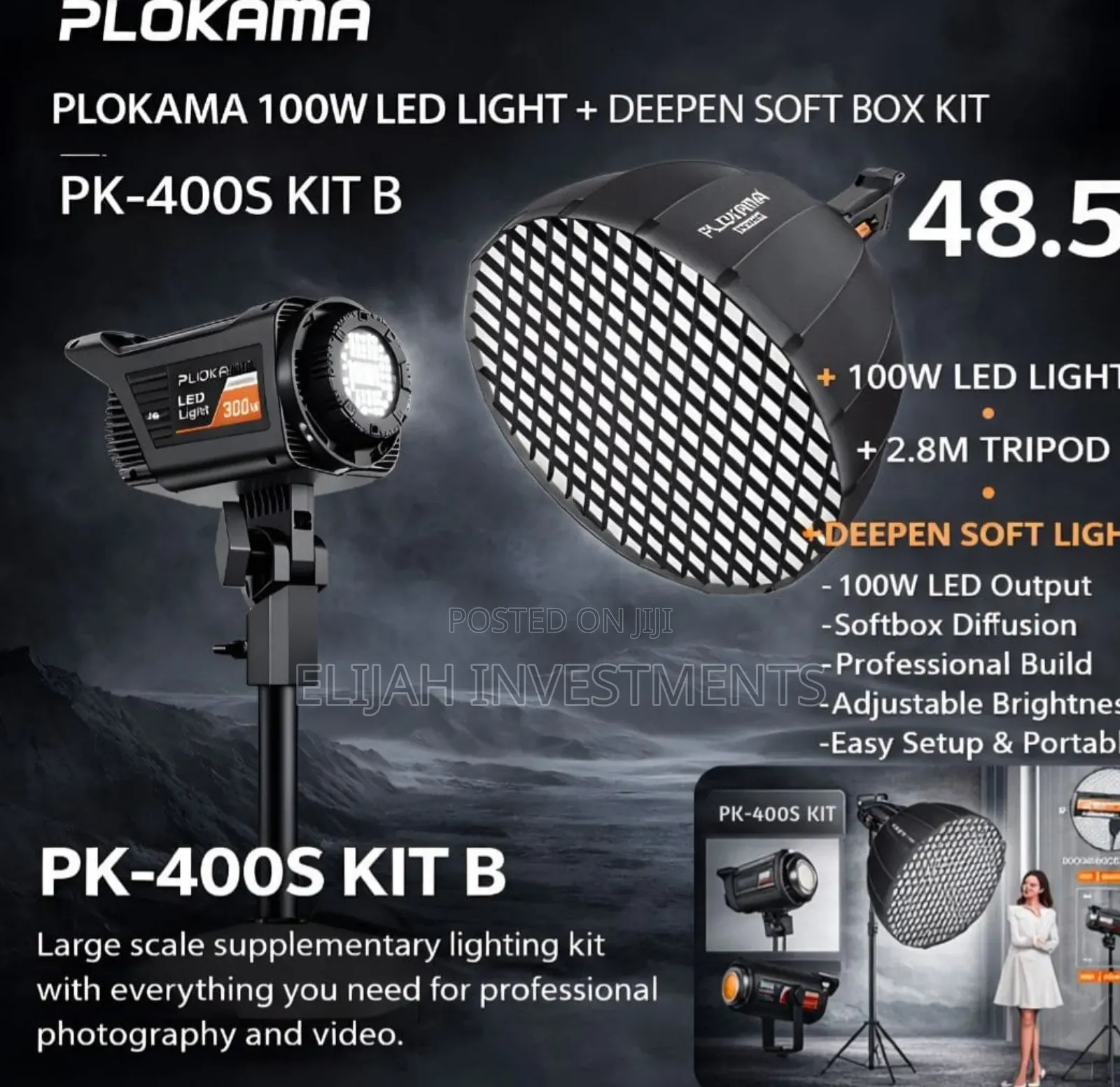 Plokama Pk-400s 300w Led Video Light Kit.