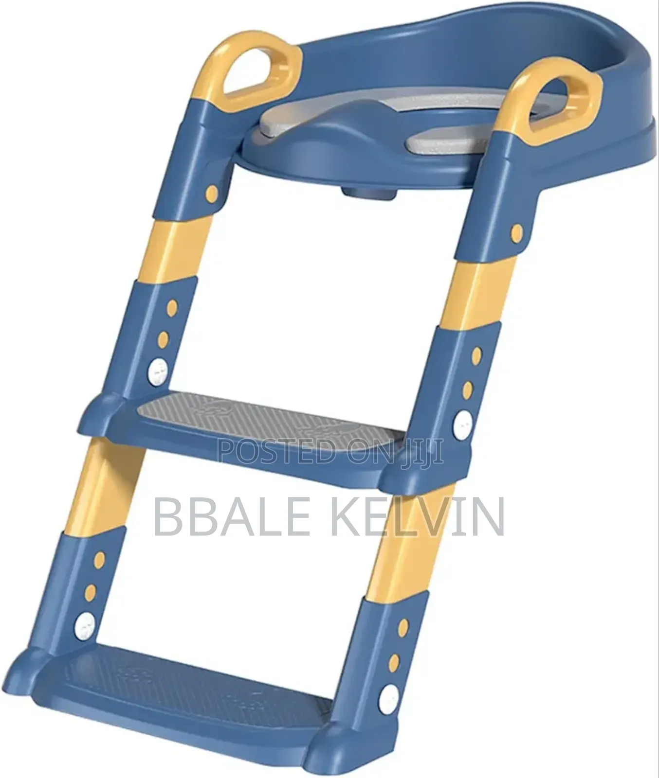 Potty Training Toilet Seat With Step, Handle, and Padded Stepped