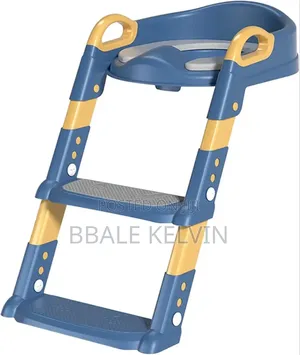 Potty Training Toilet Seat With Step, Handle, and Padded Stepped