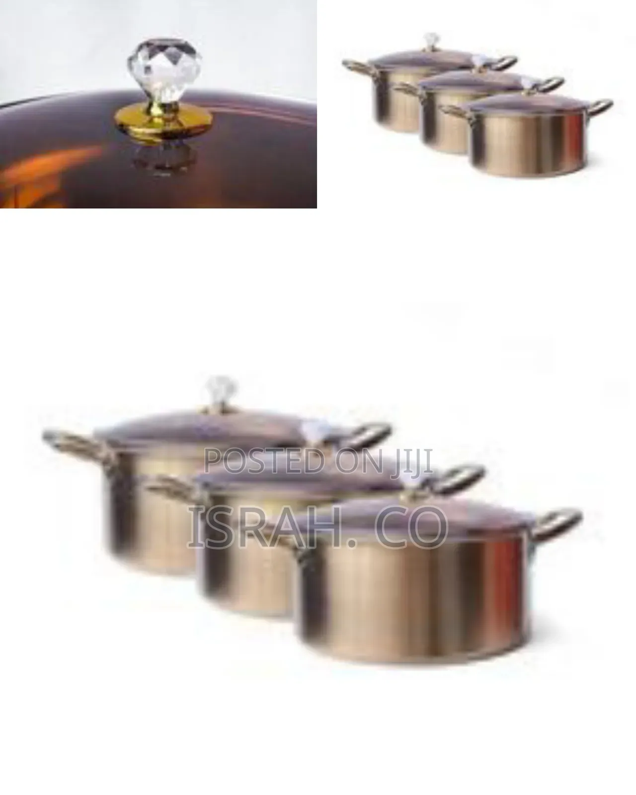 Set of 6 Stainless Steel Heavy Bottom Saucepans