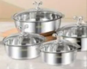 8-Piece Set of Stainless Steel Pots With Glass Lids