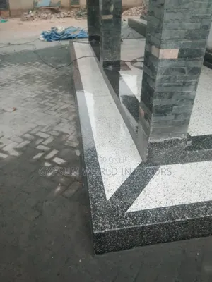 Terrazo Floor Center Design in Black and White