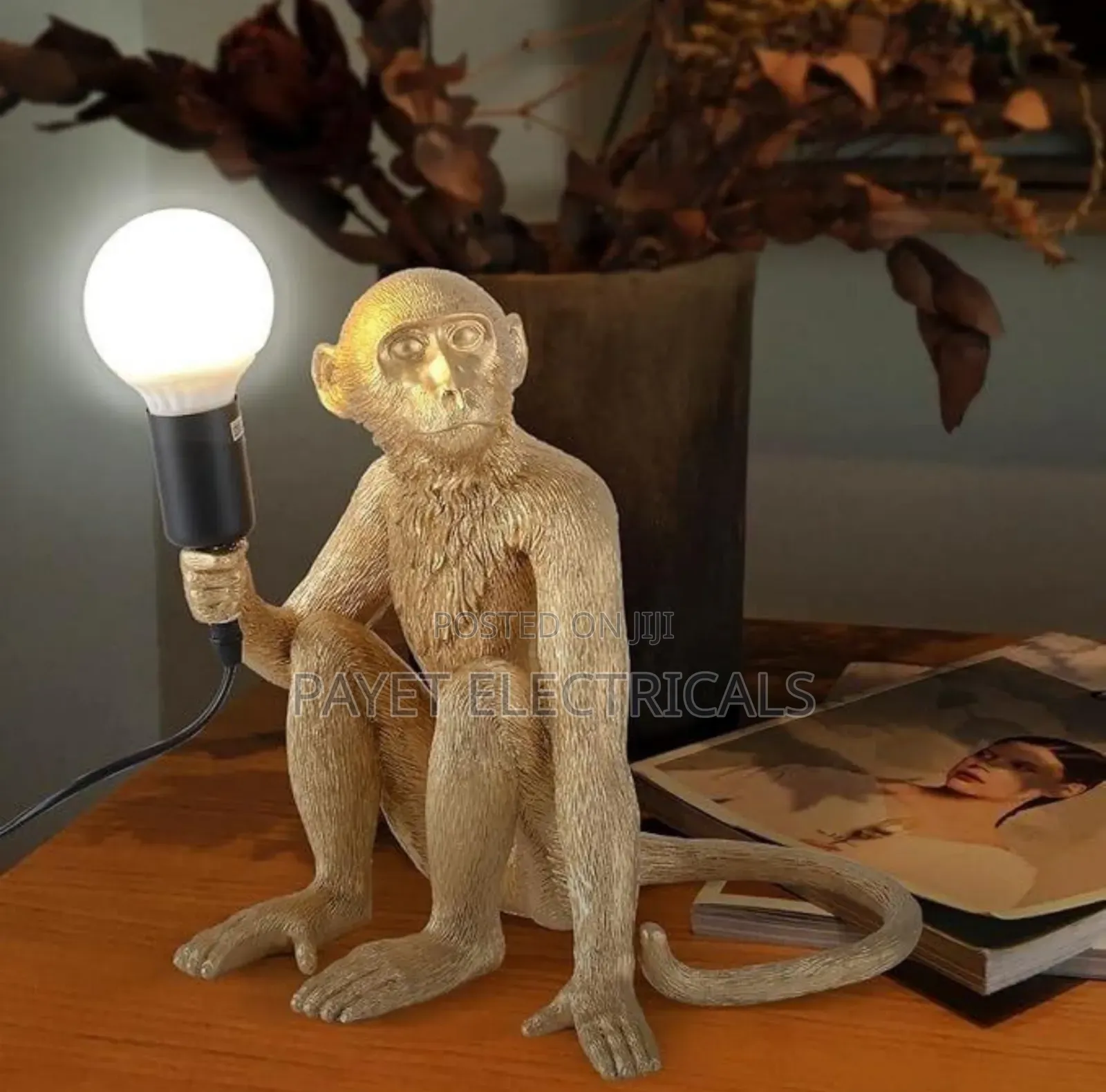 Floor/Table Monkey Lamp Holder