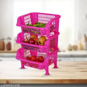 3 Tier Free Standing Kitchen Organizer Plastic