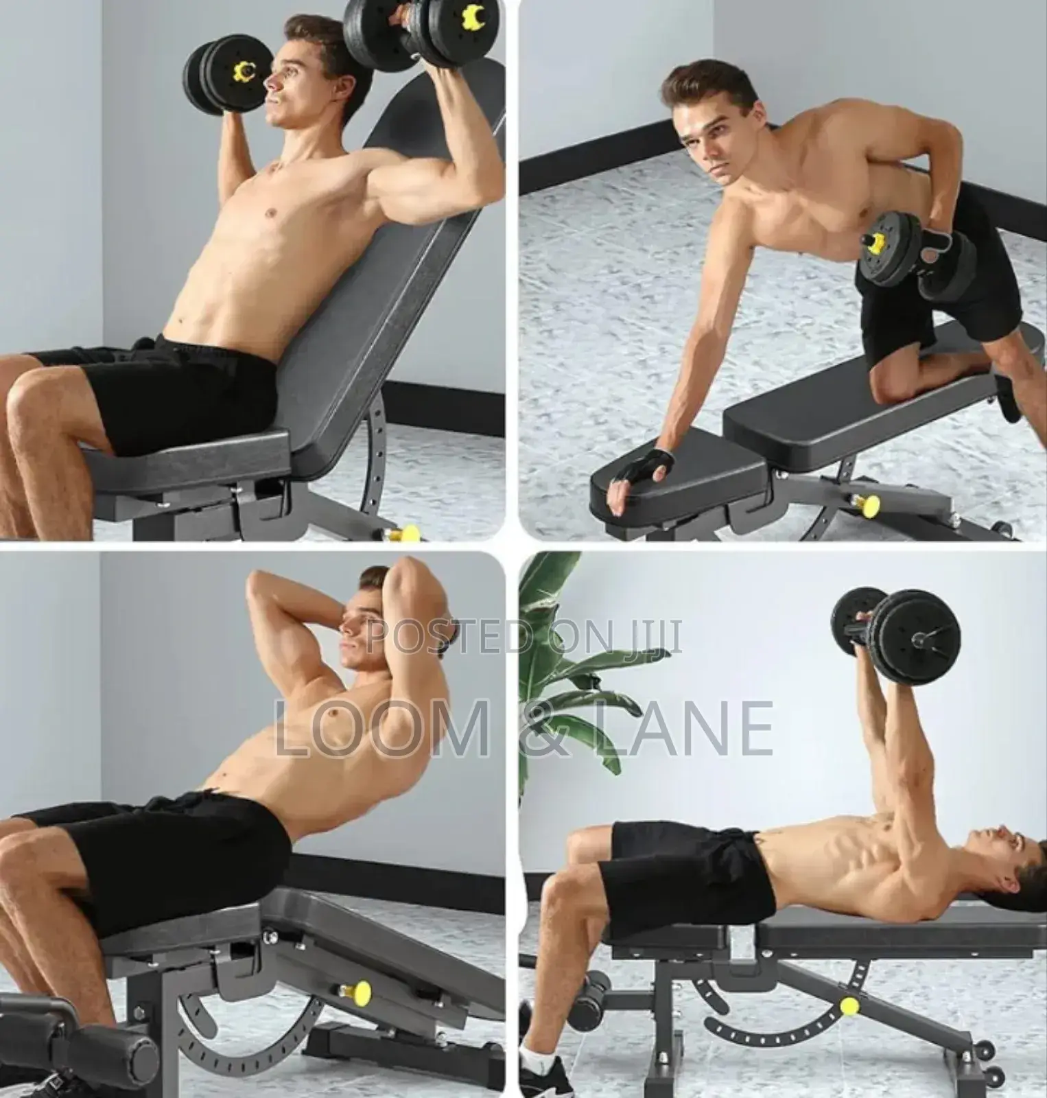 Clover Fitness T14 Pro Adjustable Weight Bench in Black