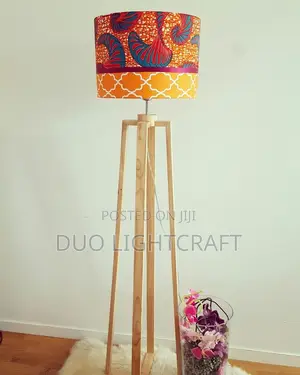 Floor Lamp With African Print Lampshades
