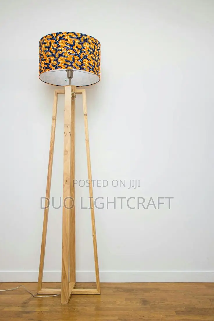 Floor Lamp With African Print Lampshades