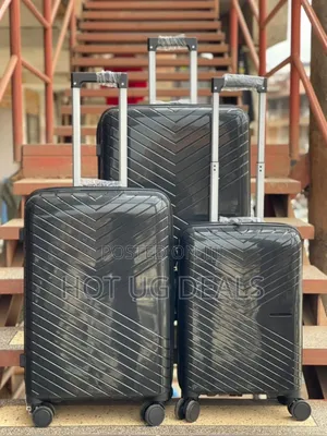 A Set Of 3pcs Classy Pure Rubber Suitcases