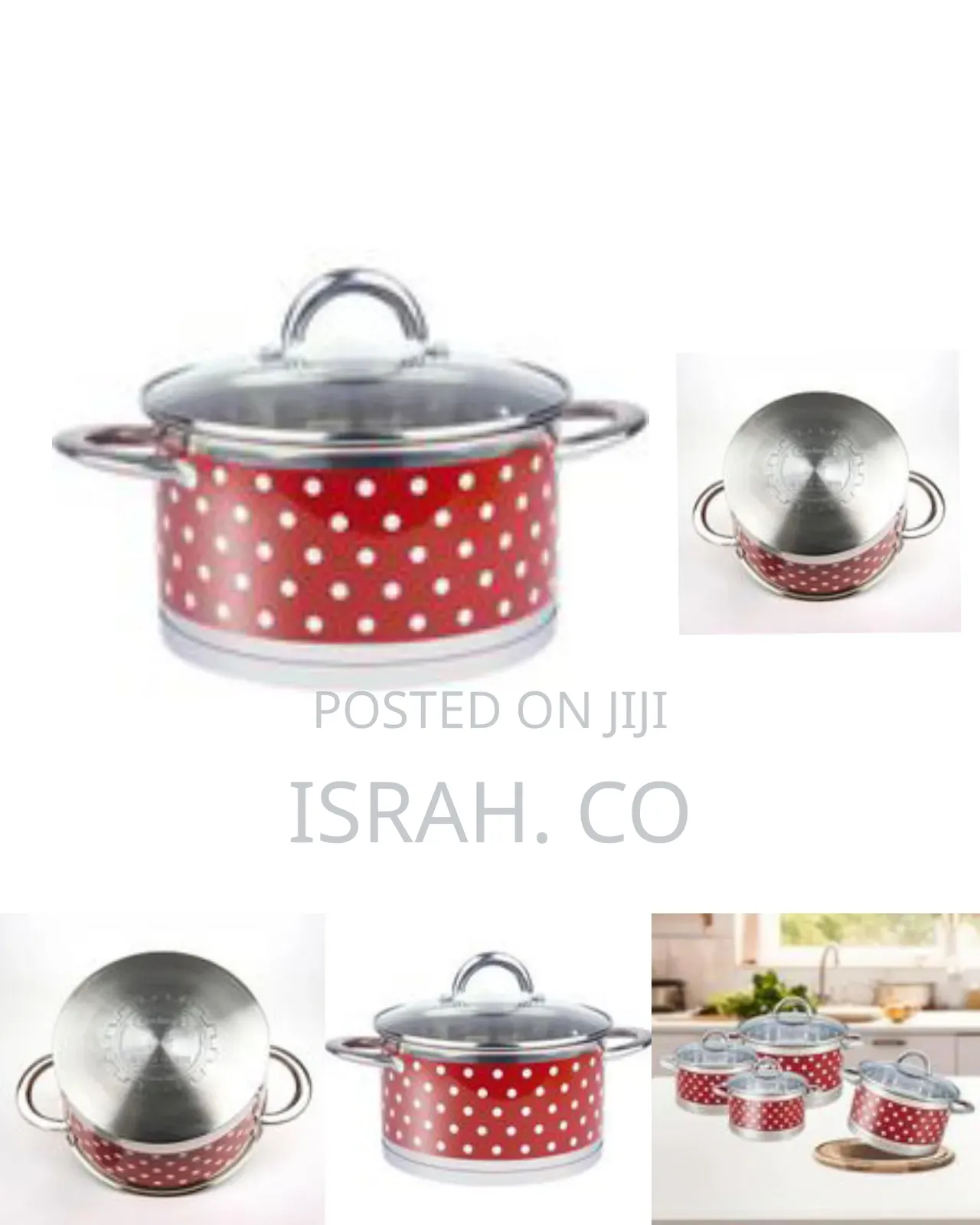 Charming Polka Dot Cookware Set With Stainless Steel