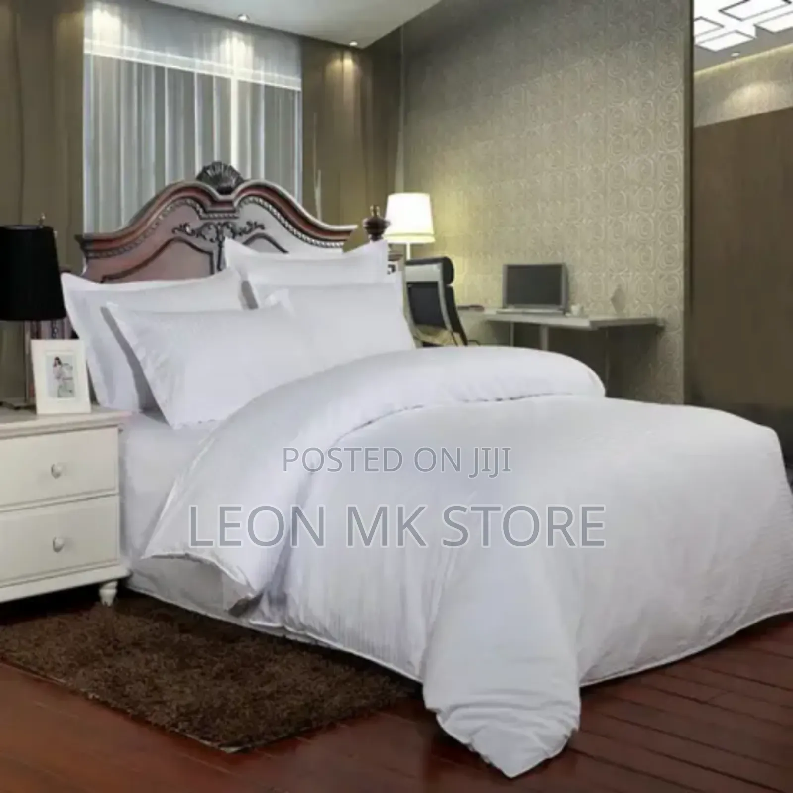 White Stripe Plain Duvets