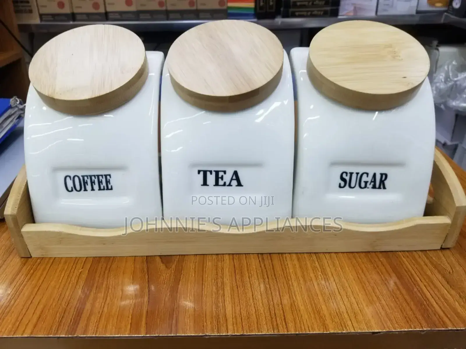 3-Piece Tea Coffee Sugar Ceramic Canister