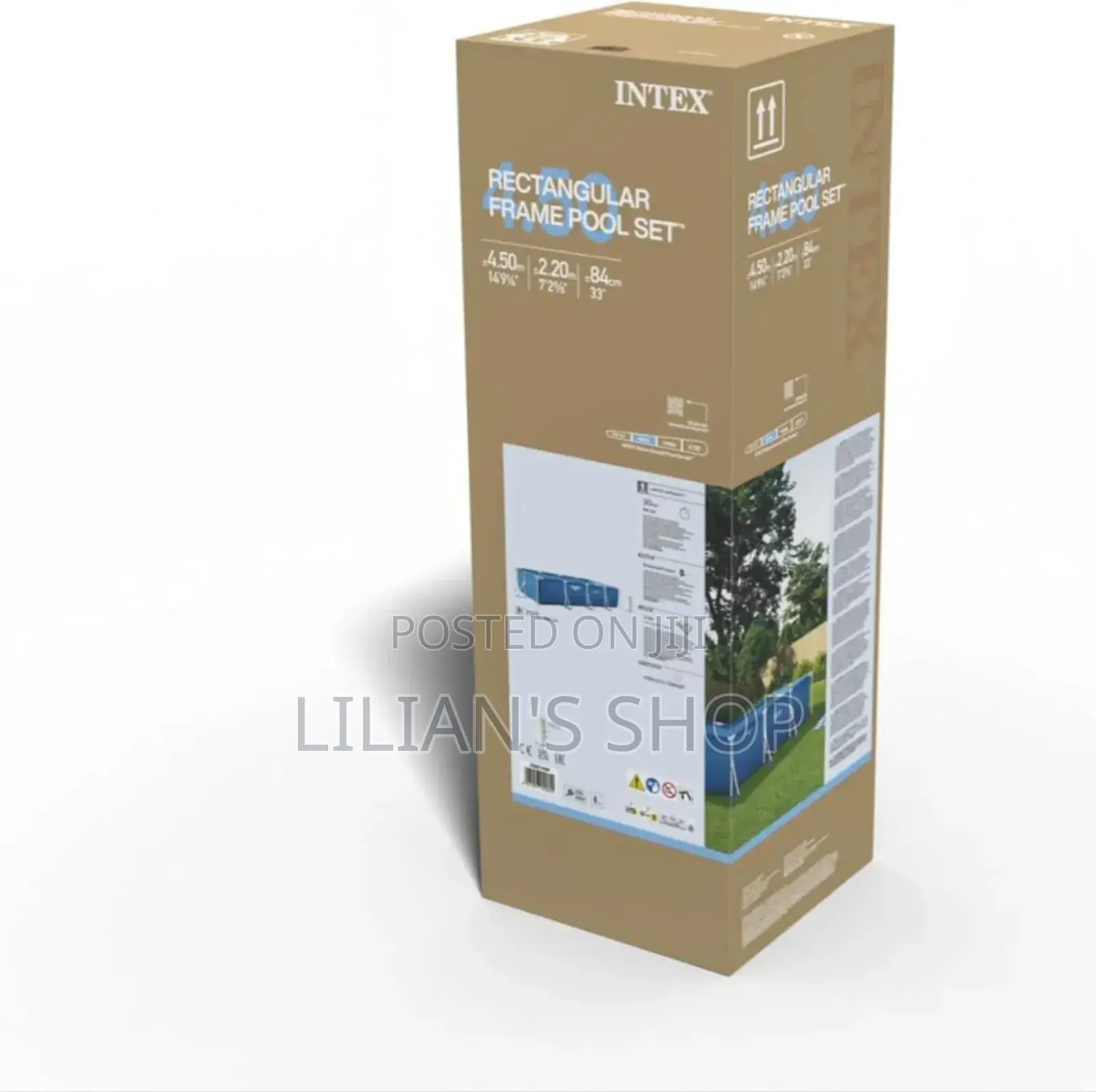 Intex 4.5 M X 2.2 M X 0.84 M Rectangular Frame Pool Set