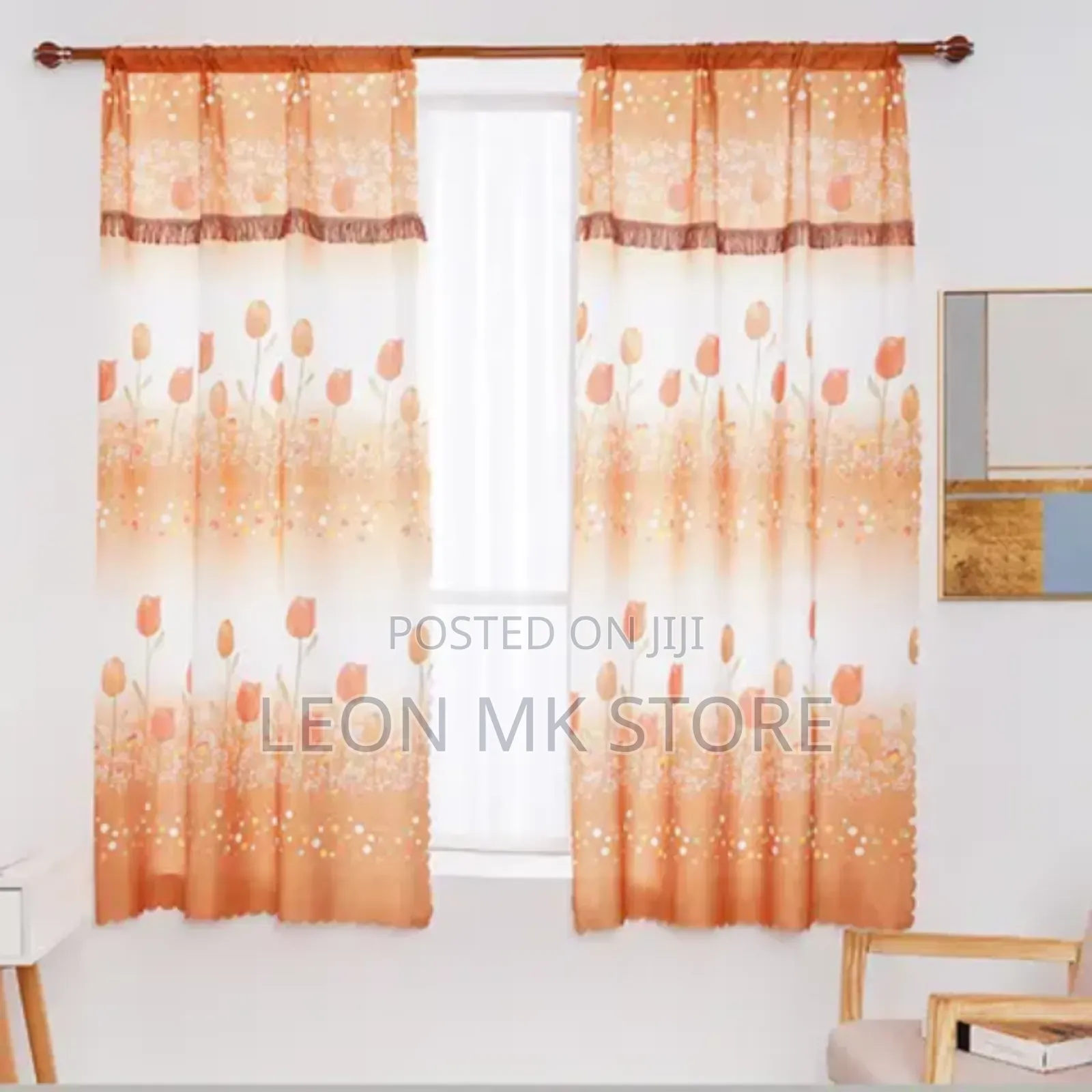 Floral Pattern Curtains 2pcs
