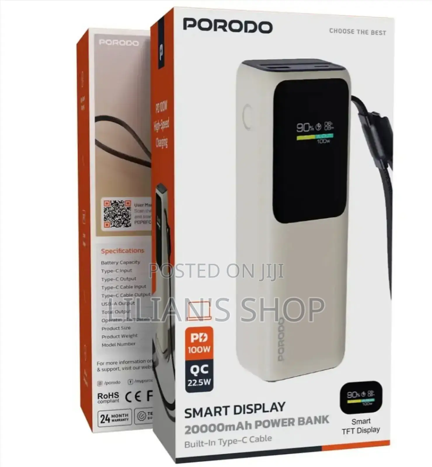 Porodo Smart Display 20000mah Power Bank.
