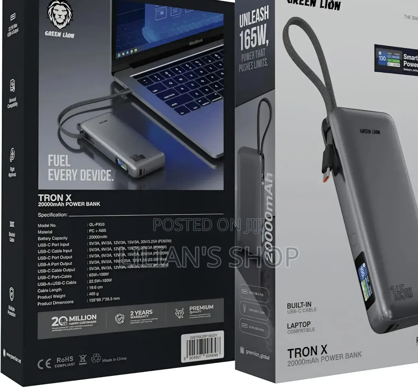 Two Green Lion Tron X 20000mah Power Banks