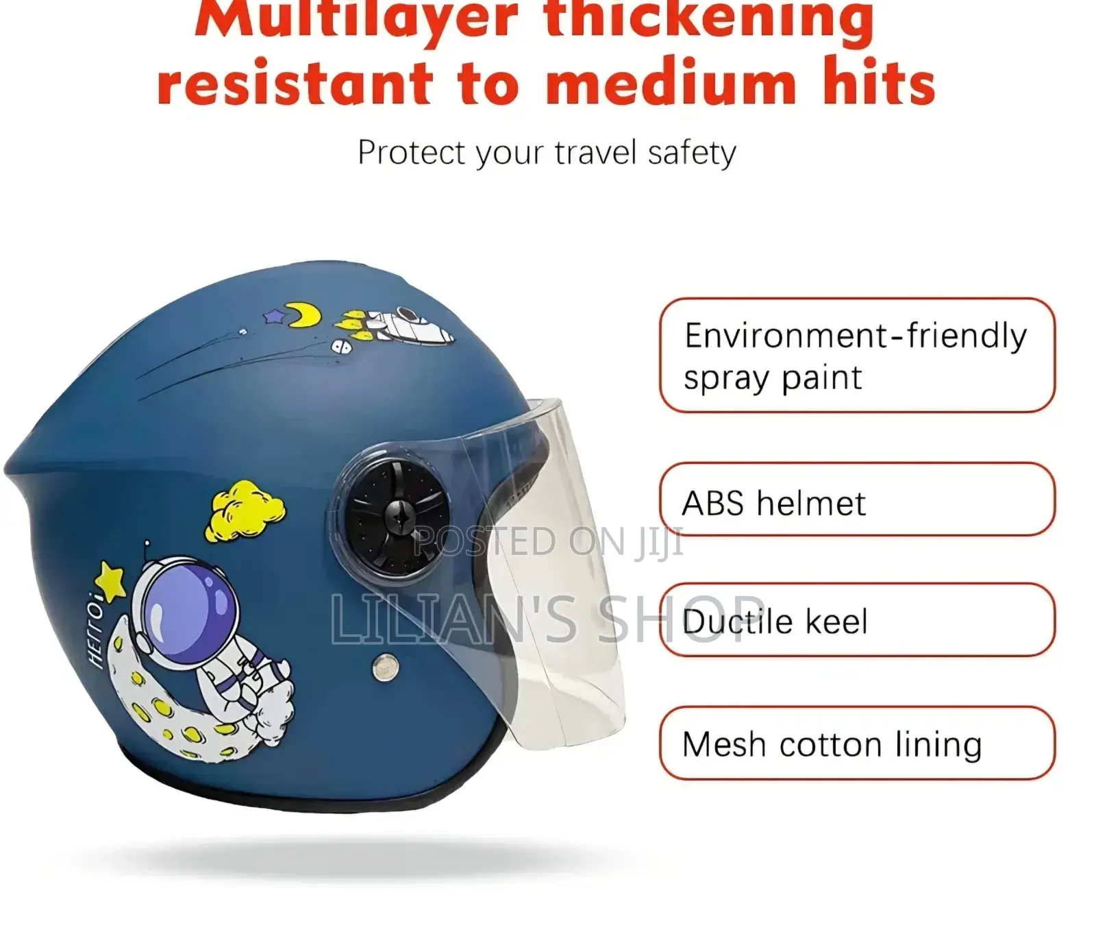 Open-Face Kids' Motorcycle or Scooter Helmet.