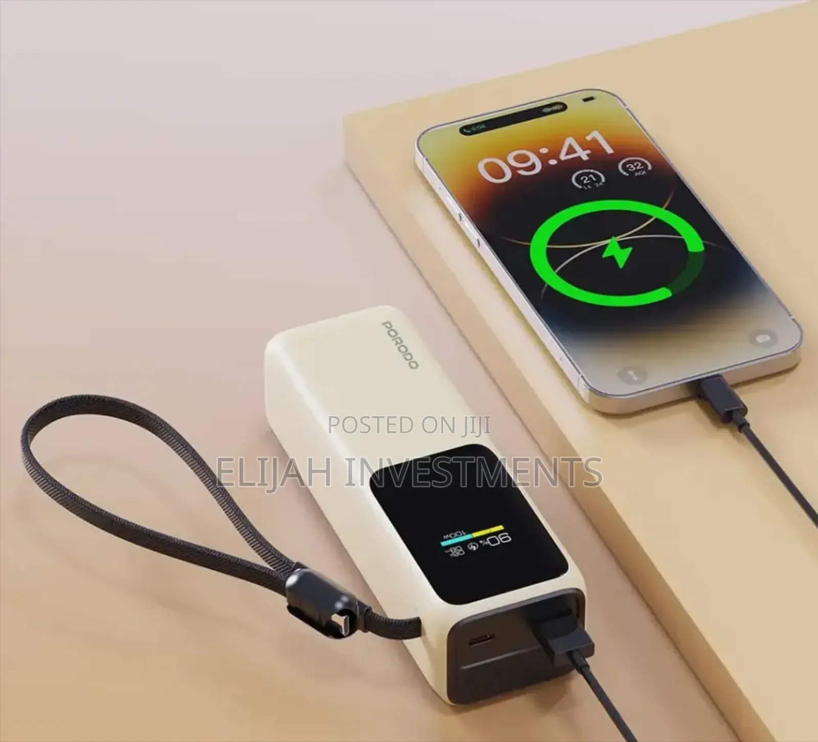 Porodo Smart Display 20000mah Power Bank.