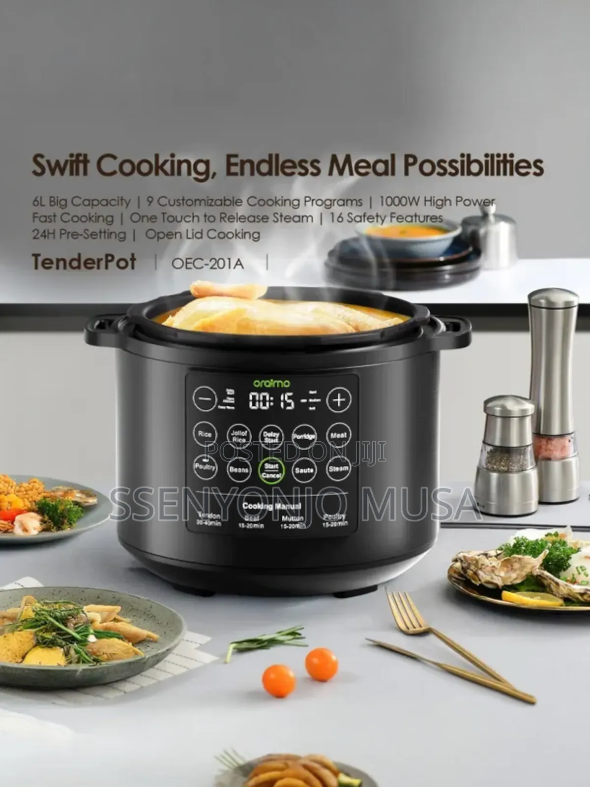 Oraimo 6l Electric Pressure Cooker – 1000w Fast Cooking, 220–240v