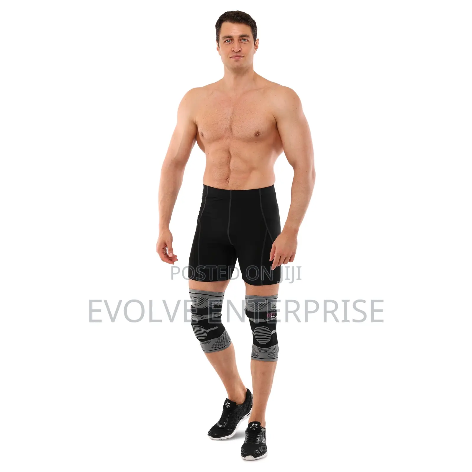 Elastic Compression Sports Knee Pads With a Fixing Strap Knee Brace