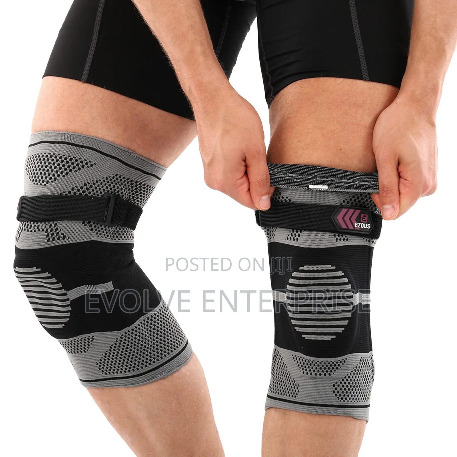 Elastic Compression Sports Knee Pads With a Fixing Strap Knee Brace