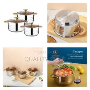 6 Piece Set of Quality Stainless Steel Cookware