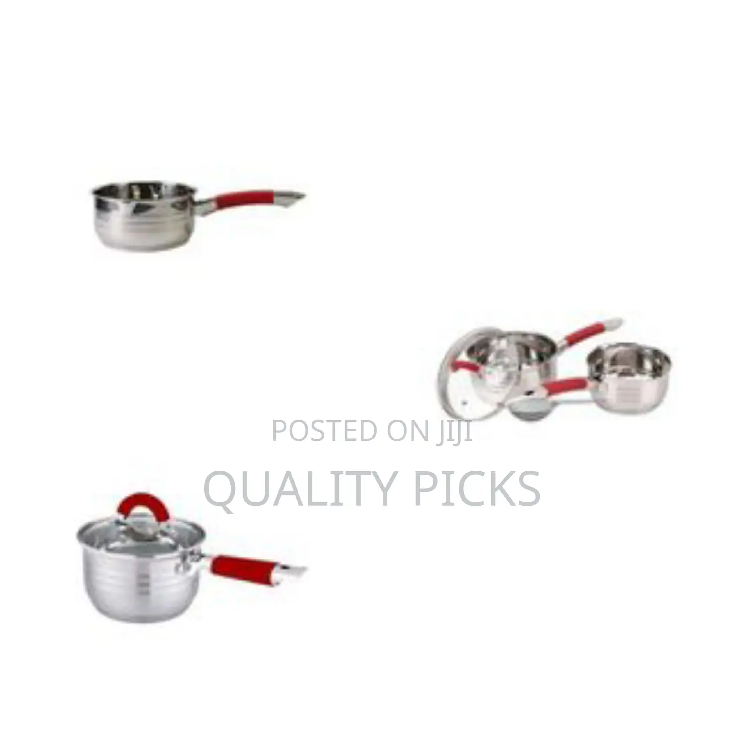4-Pc Stainless Steel Milk Pan and Sauce Pan Set - Multicolor