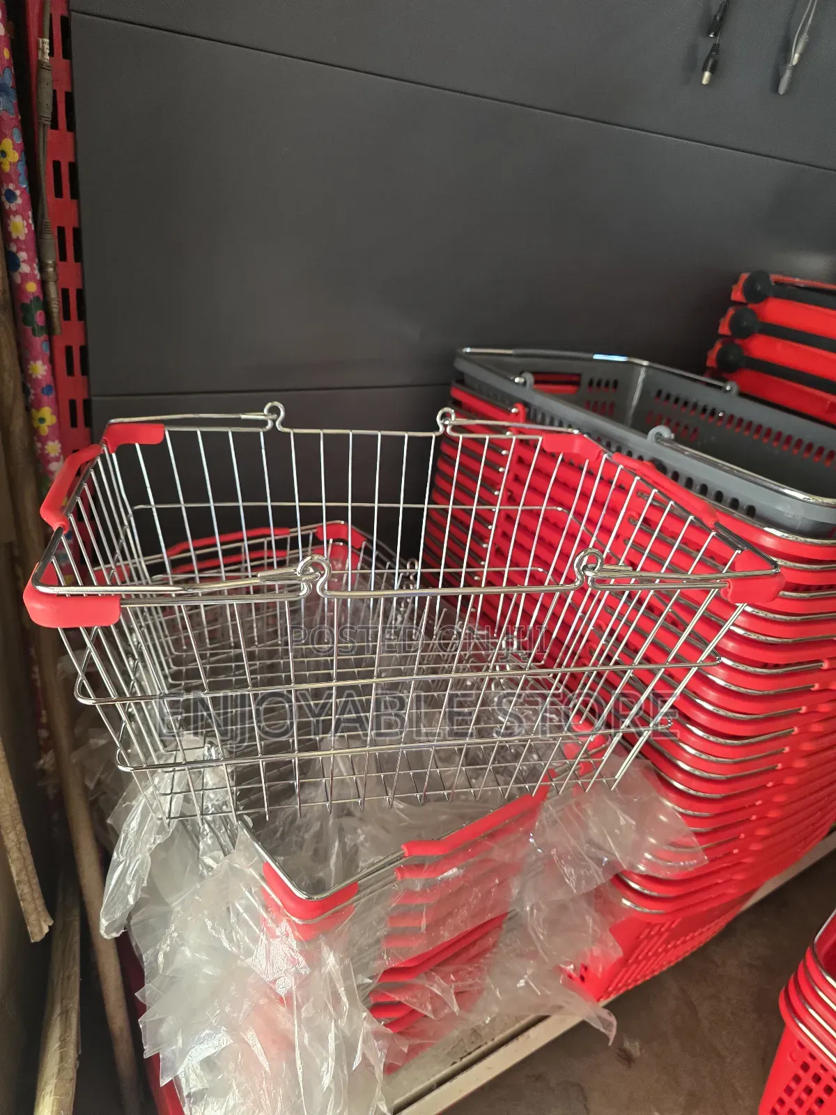 Metallic Open Shopping Baskets Shopping Baskets