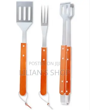 Three-piece Stainless Steel Barbecue Grilling Tool Set