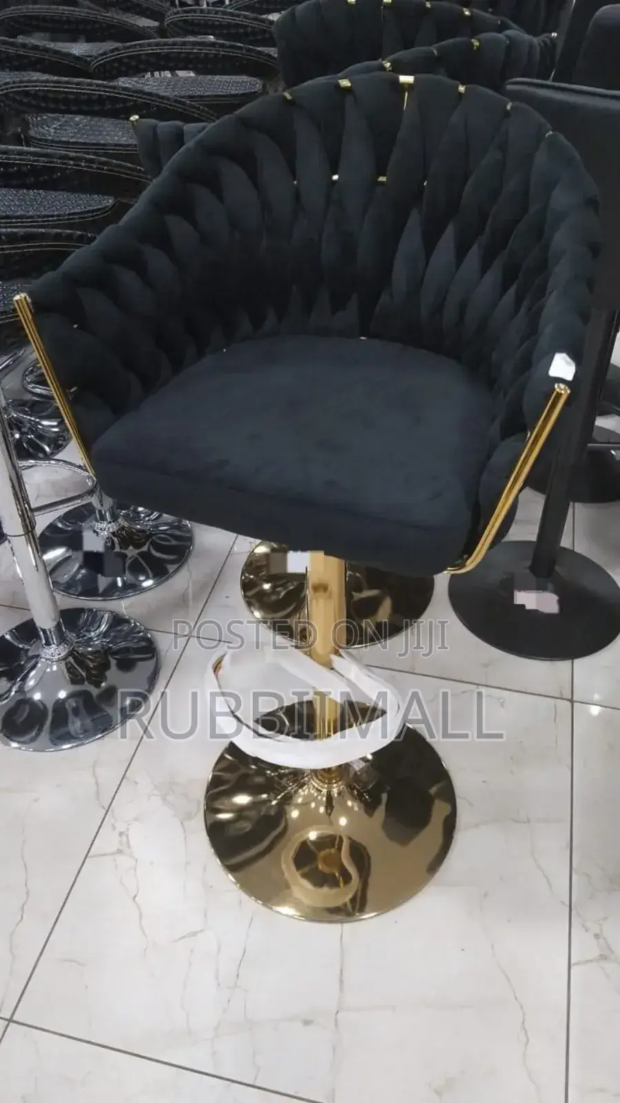 Black Velvet Arm Chair