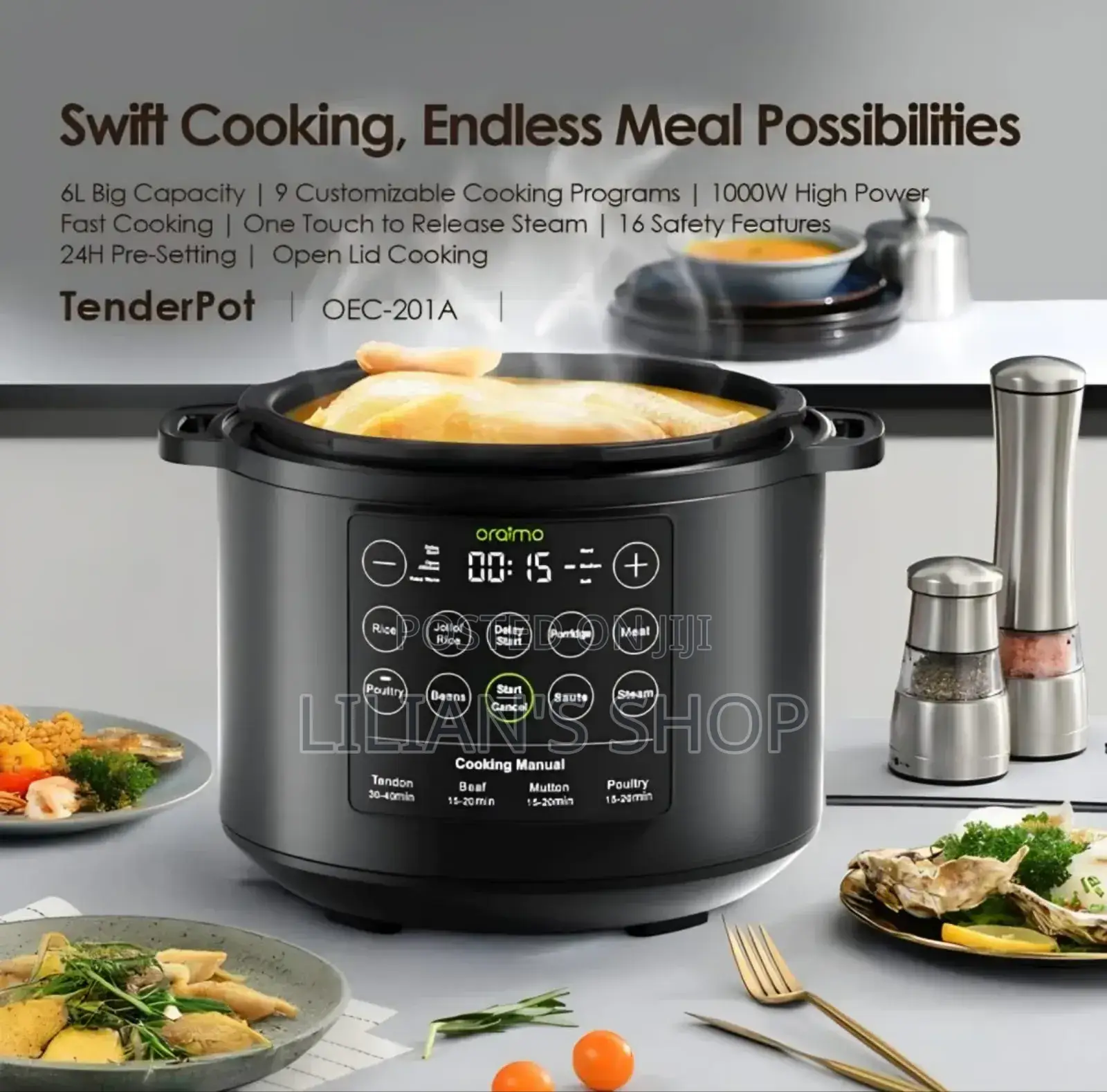 Oraimo Tenderpot Oec-201a Electric Pressure Cooker.