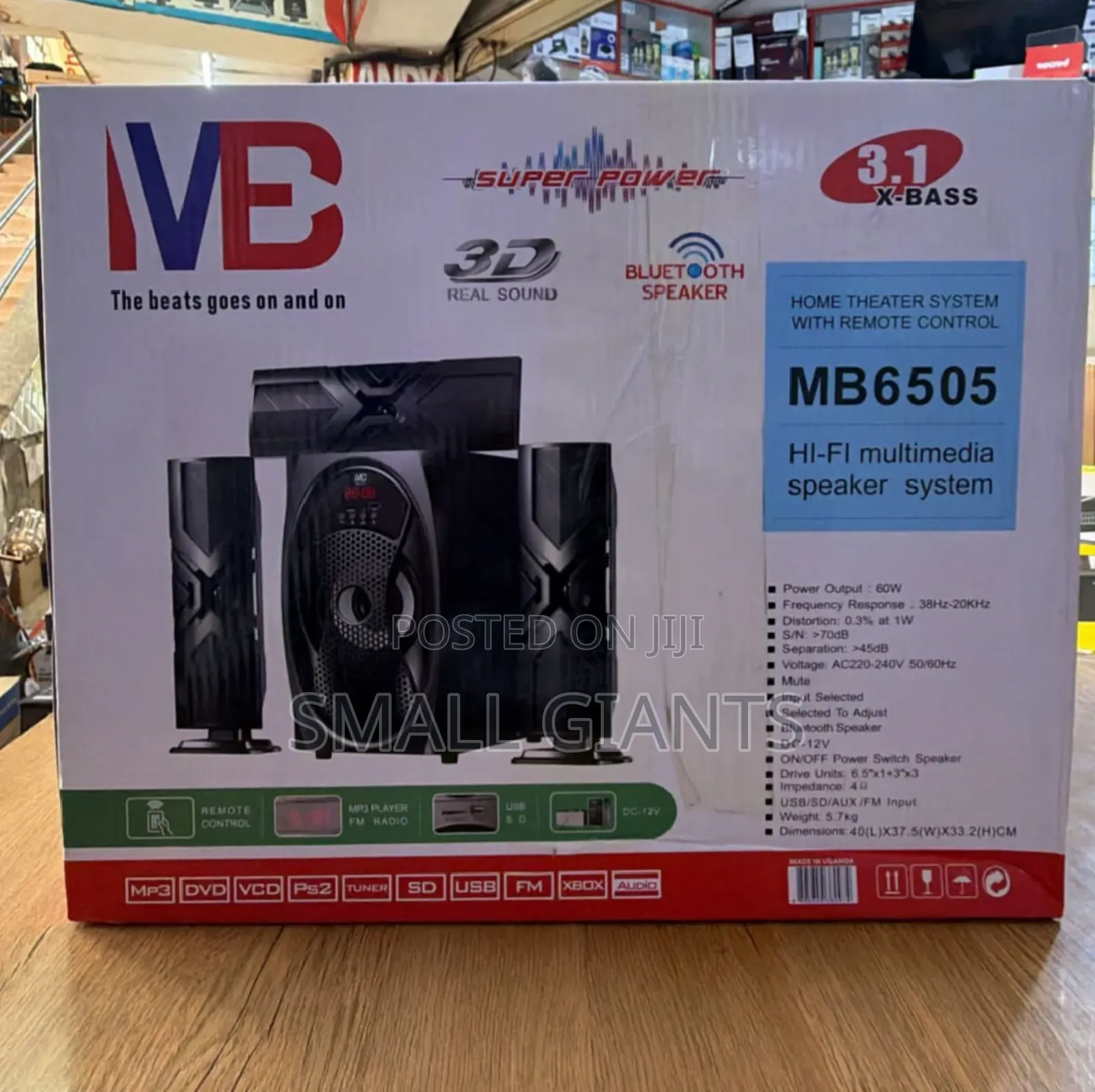Vb Mb6505 3.1 X-Bass Hi-Fi Multimedia Speaker System (Home Theater )