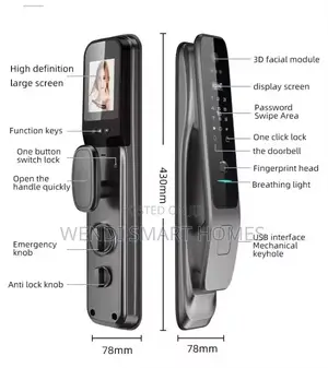 Smartier 3d Face Recognition Tuya Biometric Smart Door Lock
