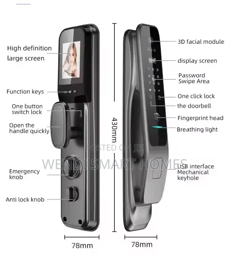 Smartier 3d Face Recognition Tuya Biometric Smart Door Lock