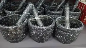 Black Granite Mortar and Pestle