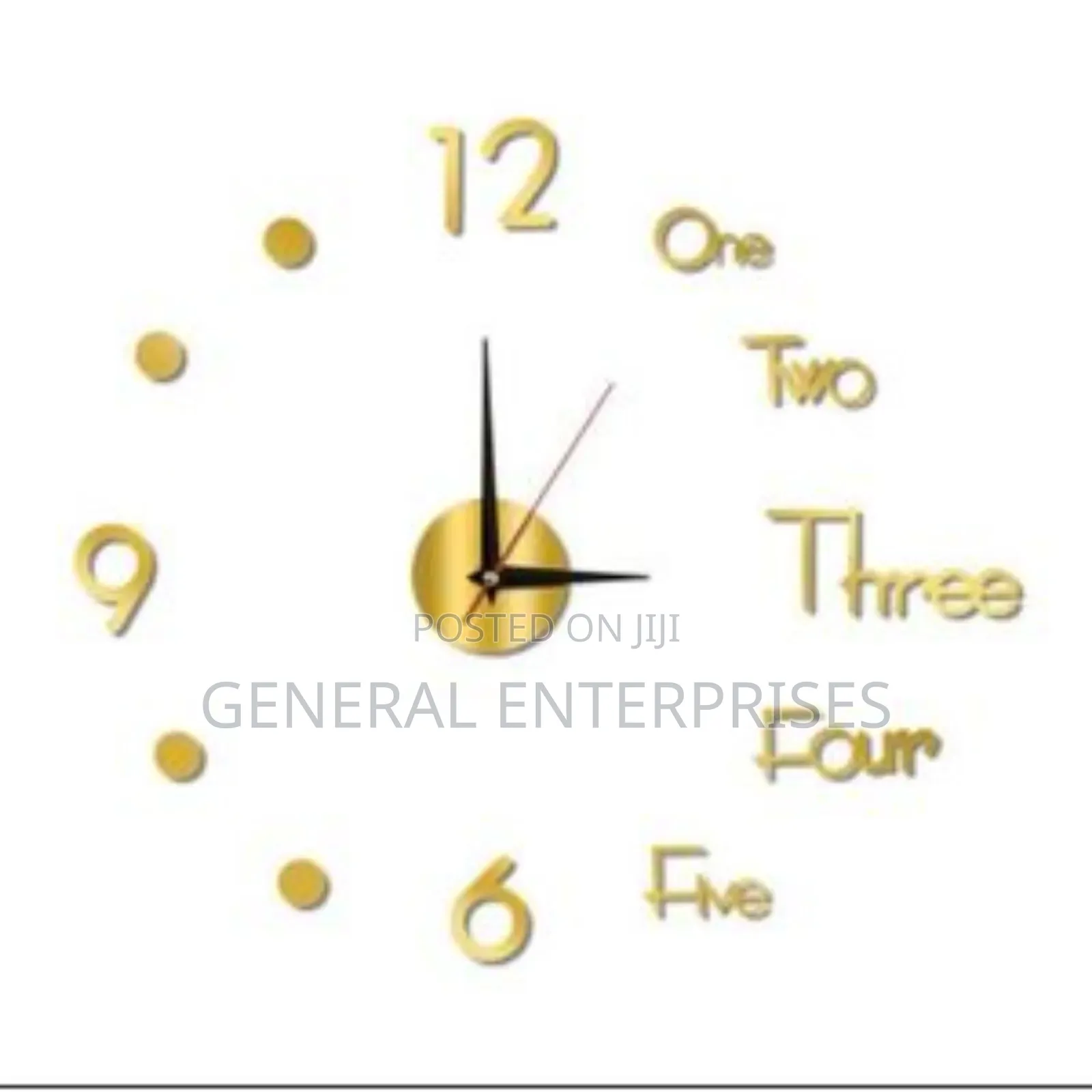 Gold 3d Wall Clock