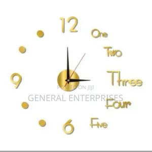 Gold 3d Wall Clock