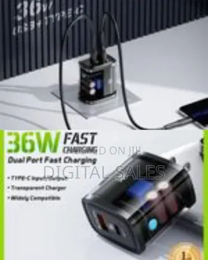 Bavin 36w Dual Port Transparent Fast Charger