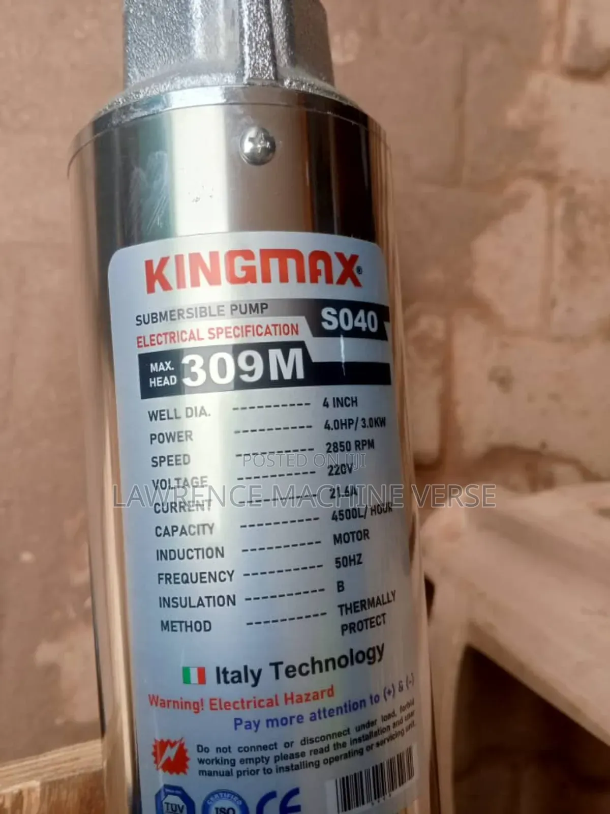 Water Pump 250m,309m and 410m Head Kingmax