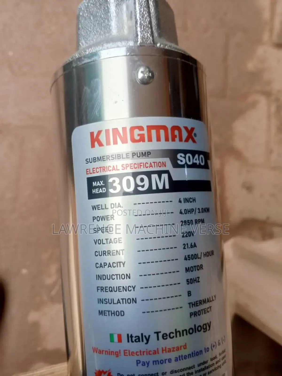 Water Pump 250m,309m and 410m Head Kingmax