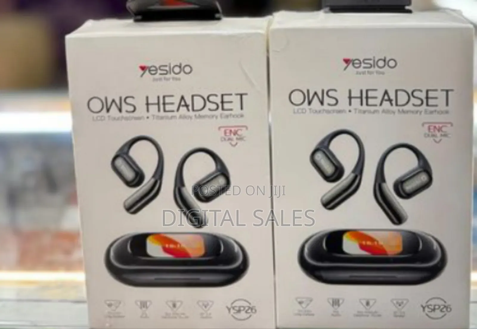 Yesido Ows Headset Wireless Earphones With Lcd Touchscreen (Model